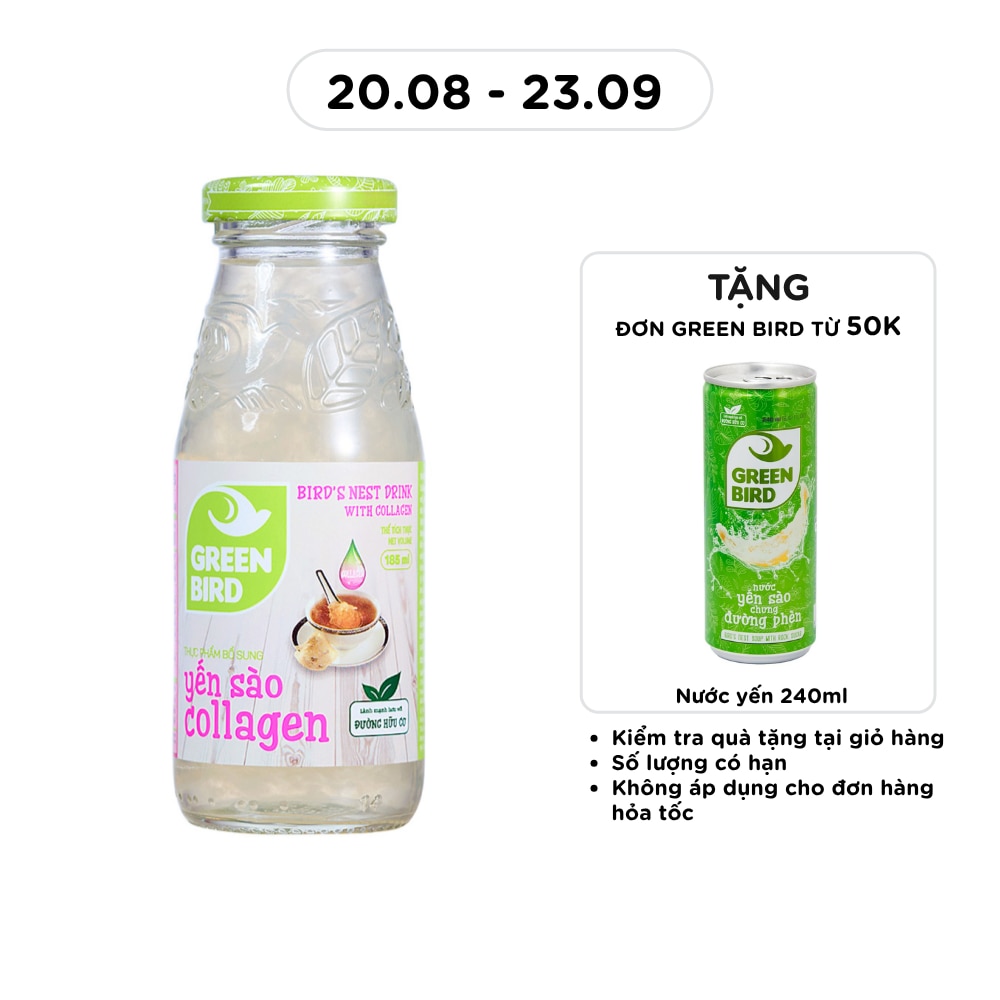Thực Phẩm Bổ Sung Green Bird Yến Sào Collagen 185ml image