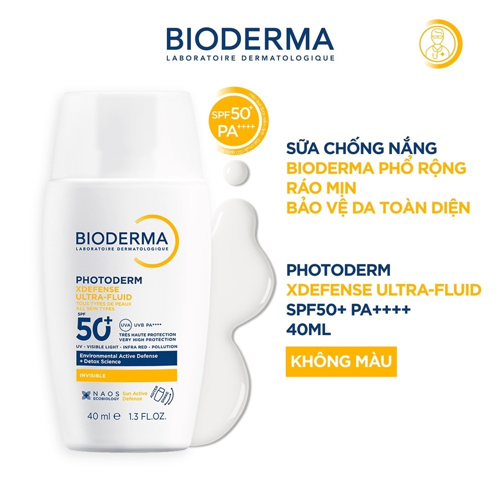 Sữa Chống Nắng Bioderma Photoderm Xdefense Ultra-Fluid SPF50+ PA++++ 40ml .#Invisible