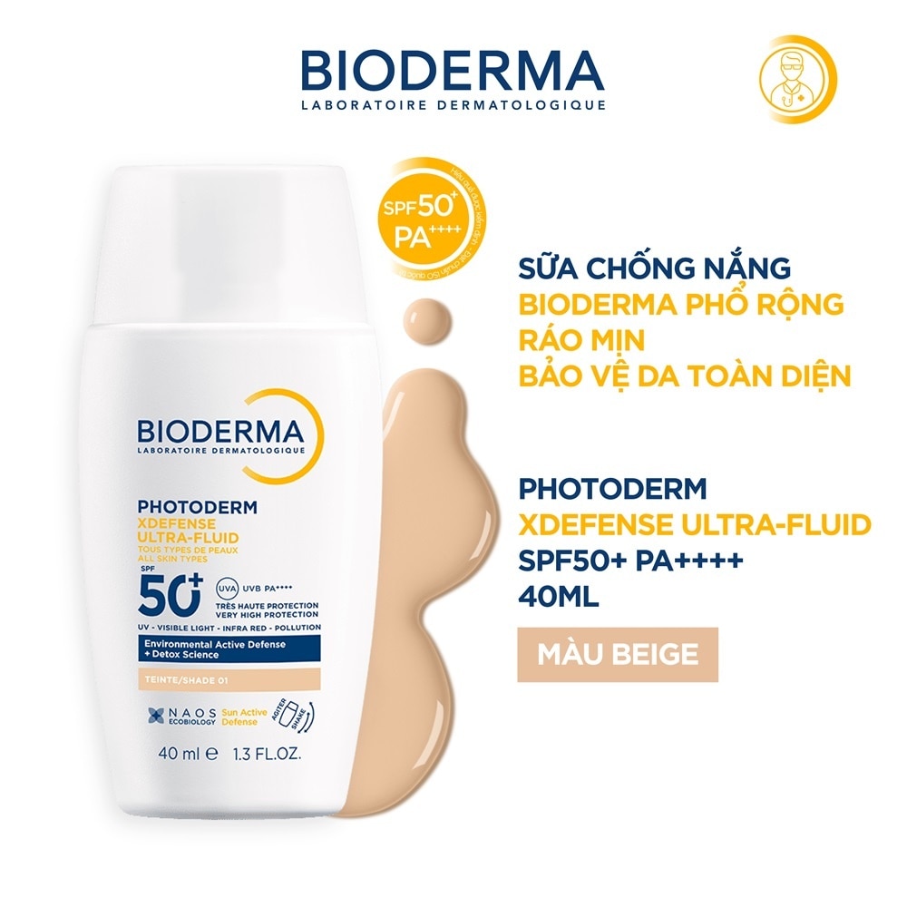 Sữa Chống Nắng Bioderma Photoderm Xdefense Ultra-Fluid SPF50+ PA++++ 40ml .#Teinte 01
