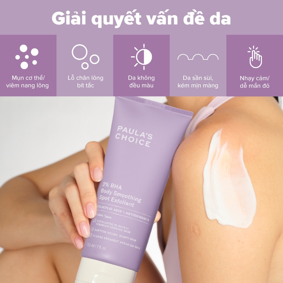 Kem Dưỡng Thể Paula's Choice 2% BHA Body Smoothing Spot Exfoliant 210ml