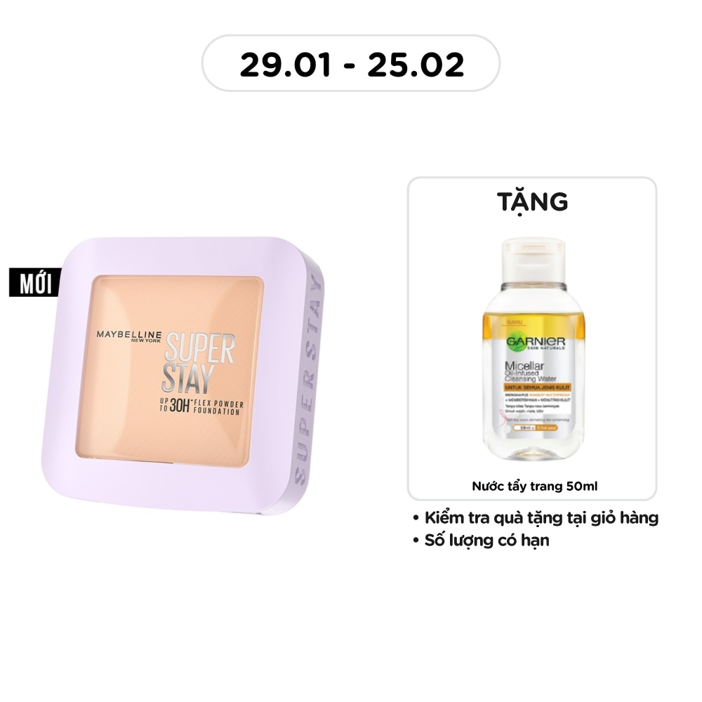 MAYBELLINE NEW YORK Phấn Phủ Dạng Nén Maybelline Super Stay Up To 30H Flex Powder Foundation 9g .#110