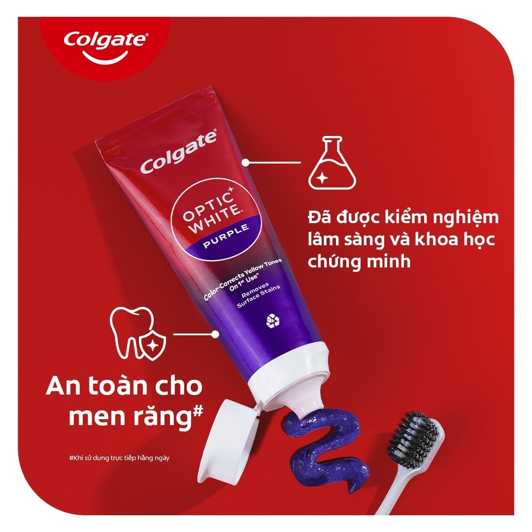 Kem Đánh Răng Colgate Optic White Purple 100gx2pcs