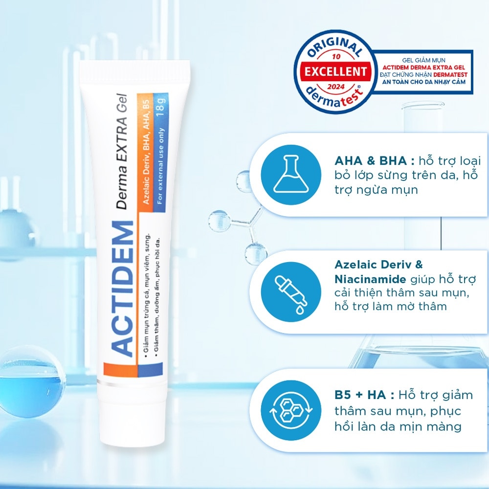Gel Giảm Mụn Mờ Thâm Actidem Derma Extra Gel 18g