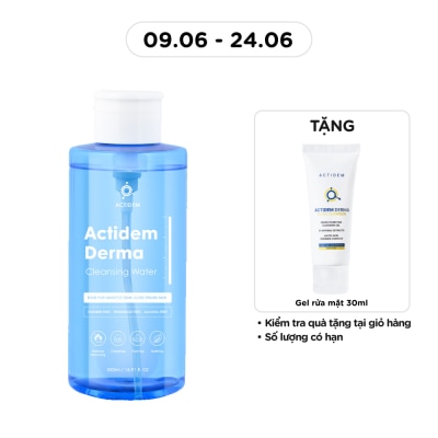 ACTIDEM Nước Tẩy Trang Không Cay Mắt Actidem Derma Cleansing Water 500ml