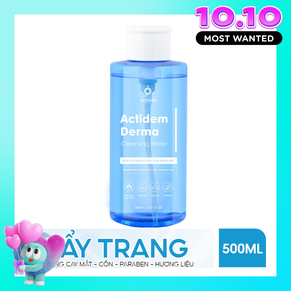 Nước Tẩy Trang Không Cay Mắt Actidem Derma Cleansing Water 500ml image
