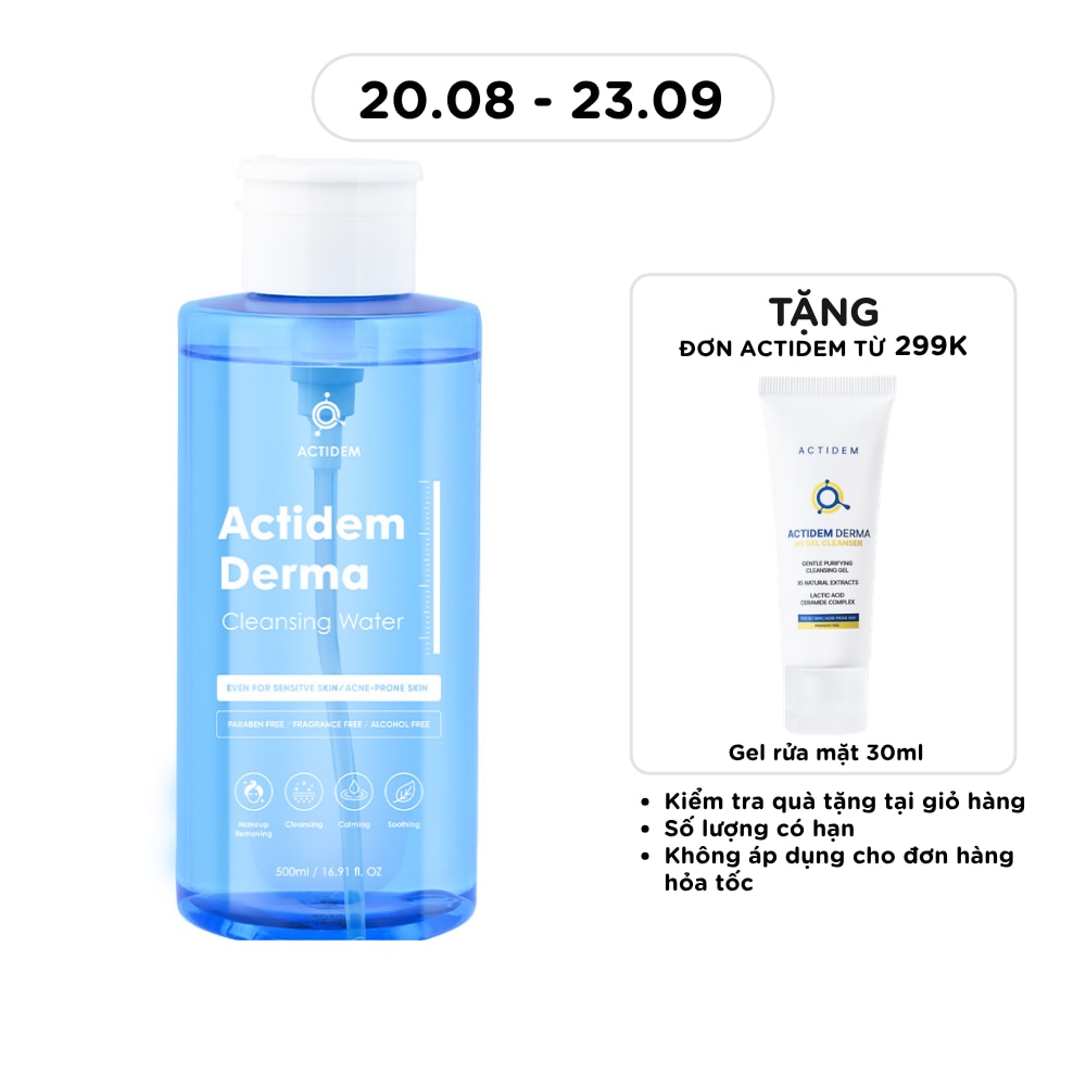Nước Tẩy Trang Không Cay Mắt Actidem Derma Cleansing Water 500ml image
