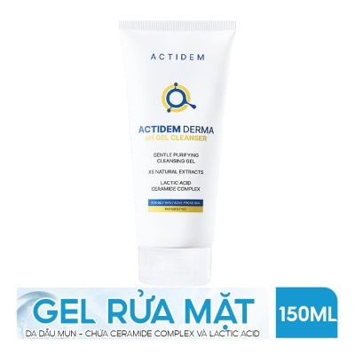 ACTIDEM Gel Rửa Mặt Cho Da Dầu Mụn Actidem Derma pH Gel Cleanser 150ml