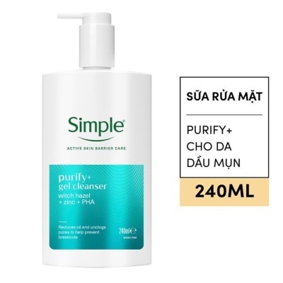 SIMPLE Gel Rửa Mặt Simple Purify+ Gel Cleanser 240ml