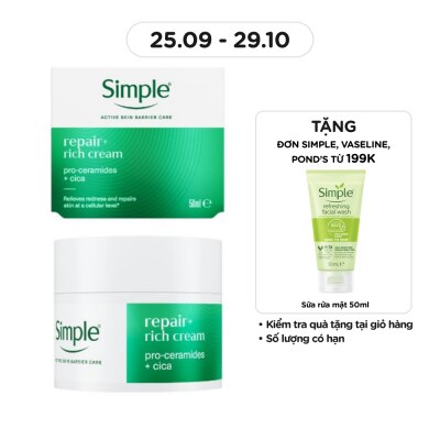 SIMPLE Kem Dưỡng Simple Repair+ Rich Cream 50ml