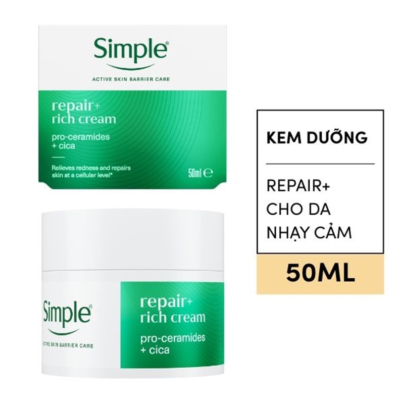 Kem Dưỡng Simple Repair+ Rich Cream 50ml