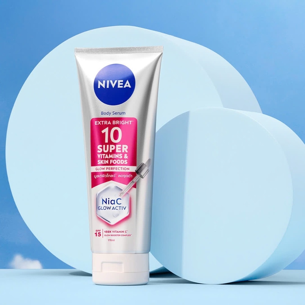 Tinh Chất Dưỡng Thể Nivea Body Serum Extra Bright 10 Super Vitamins&Skin Foods Glow Perfection 300ml image