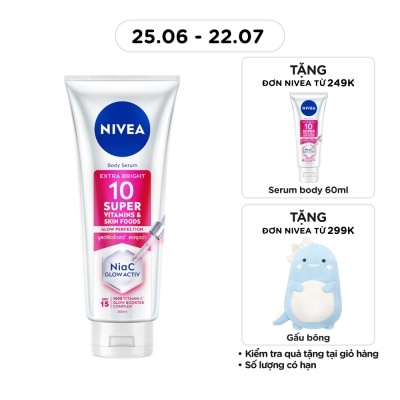 NIVEA - Tinh Chất Dưỡng Thể Nivea Body Serum Extra Bright 10 Super Vitamins&Skin Foods Glow Perfection 300ml