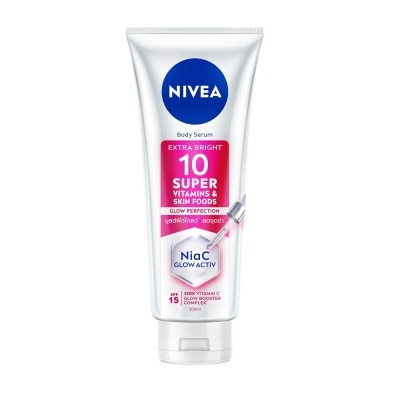 NIVEA Tinh Chất Dưỡng Thể Nivea Body Serum Extra Bright 10 Super Vitamins&Skin Foods Glow Perfection 300ml