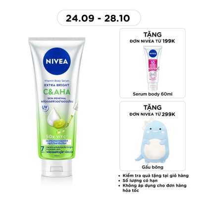 NIVEA Tinh Chất Dưỡng Thể Nivea Vitamin Body Serum Extra Bright C & AHA 300ml image