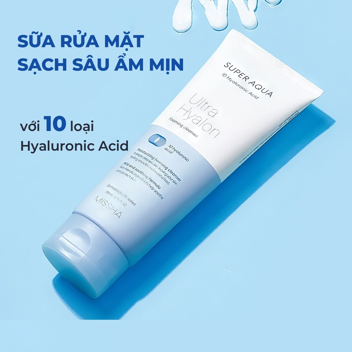Sữa Rửa Mặt Missha Super Aqua Ultra Hyalron Foaming Cleanser 200ml