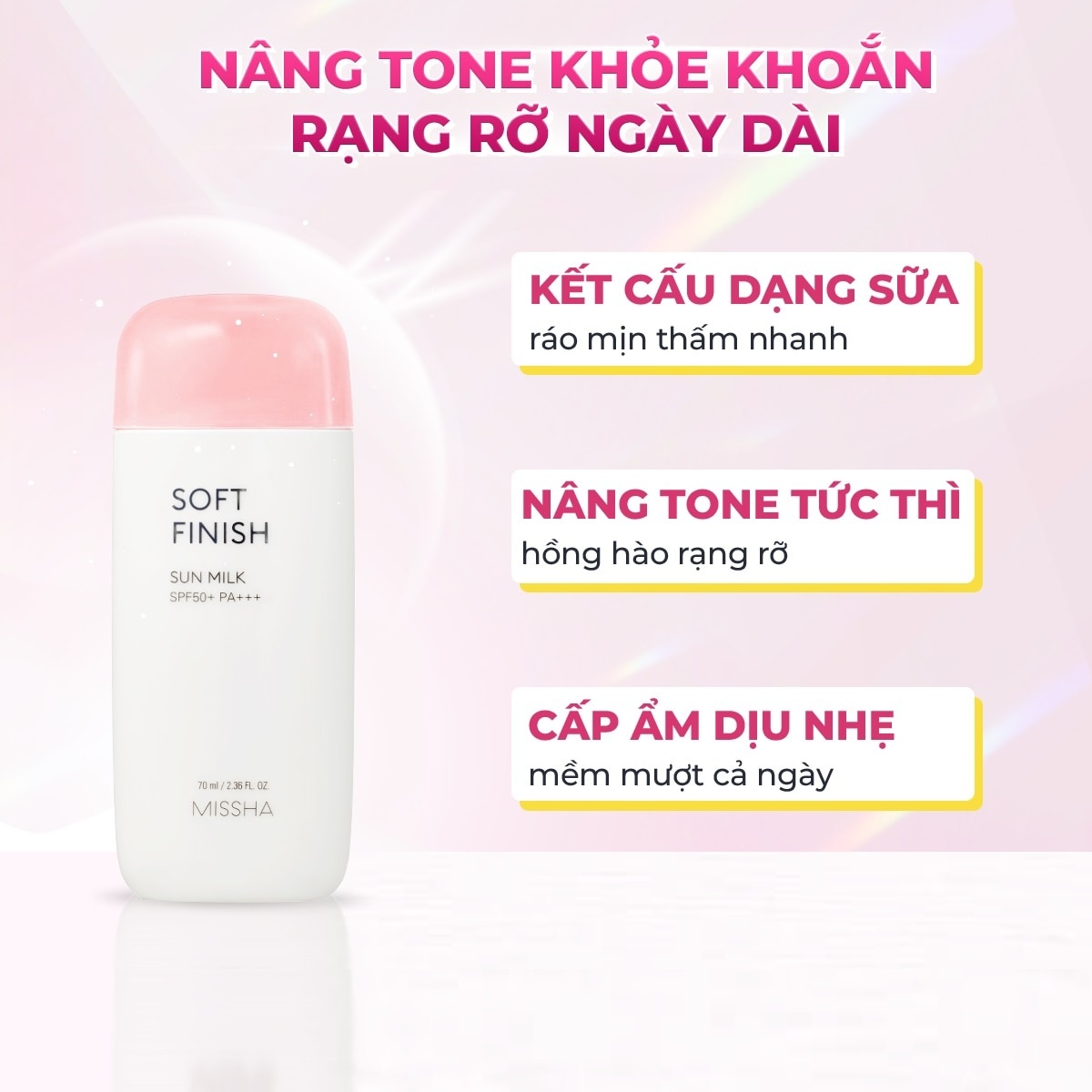 Kem Chống Nắng Missha Soft Finish Sun Milk SPF50+ PA+++ 70ml