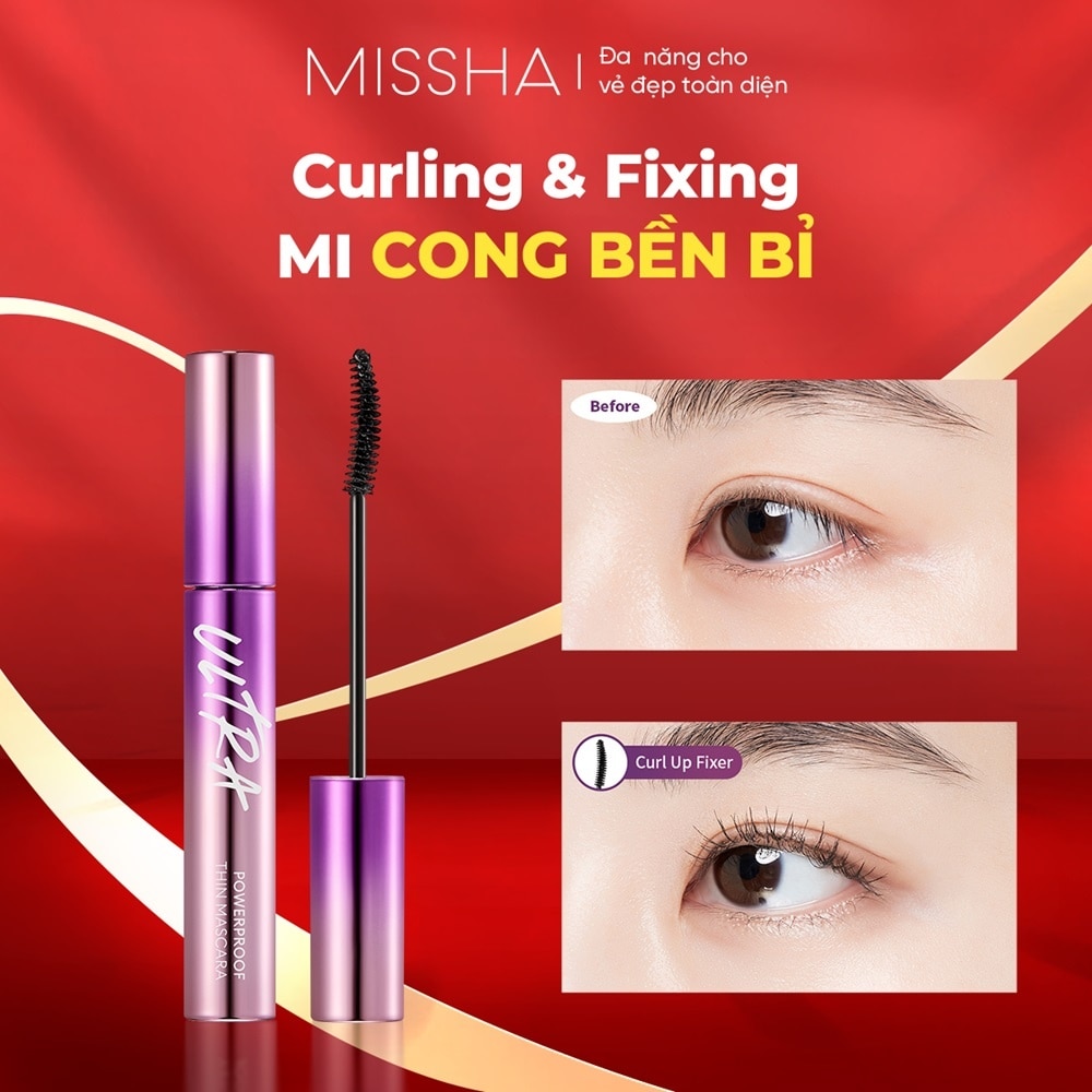Mascara Missha Ultra Powerproof Thin Curling & Fixing 9g