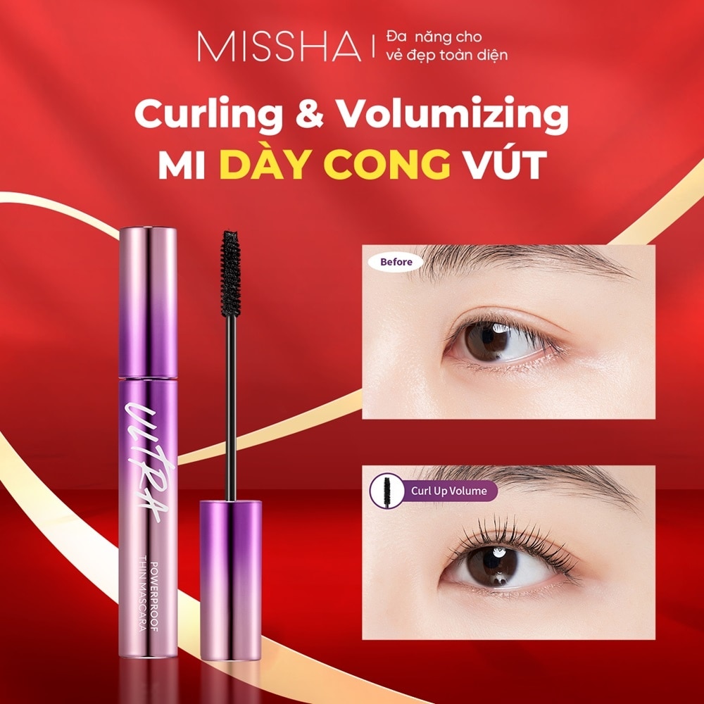 Missha Ultra Powerproof Thin Mascara Curling & Volumizing 9g