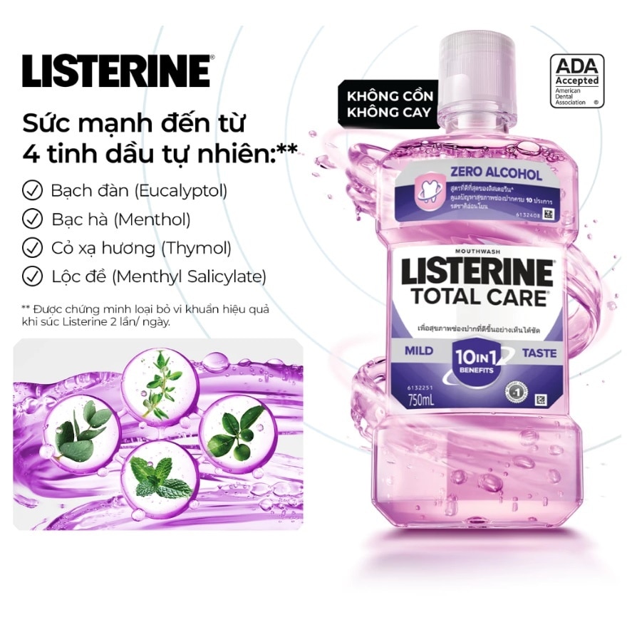 Nước Súc Miệng Listerine Total Care Zero Alcohol 750ml