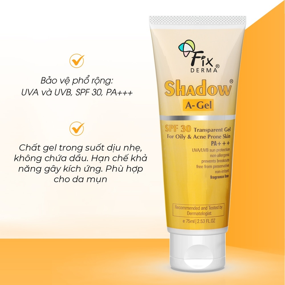 Shadow A-Gel SPF30 PA+++ Transparent Gel 75ml