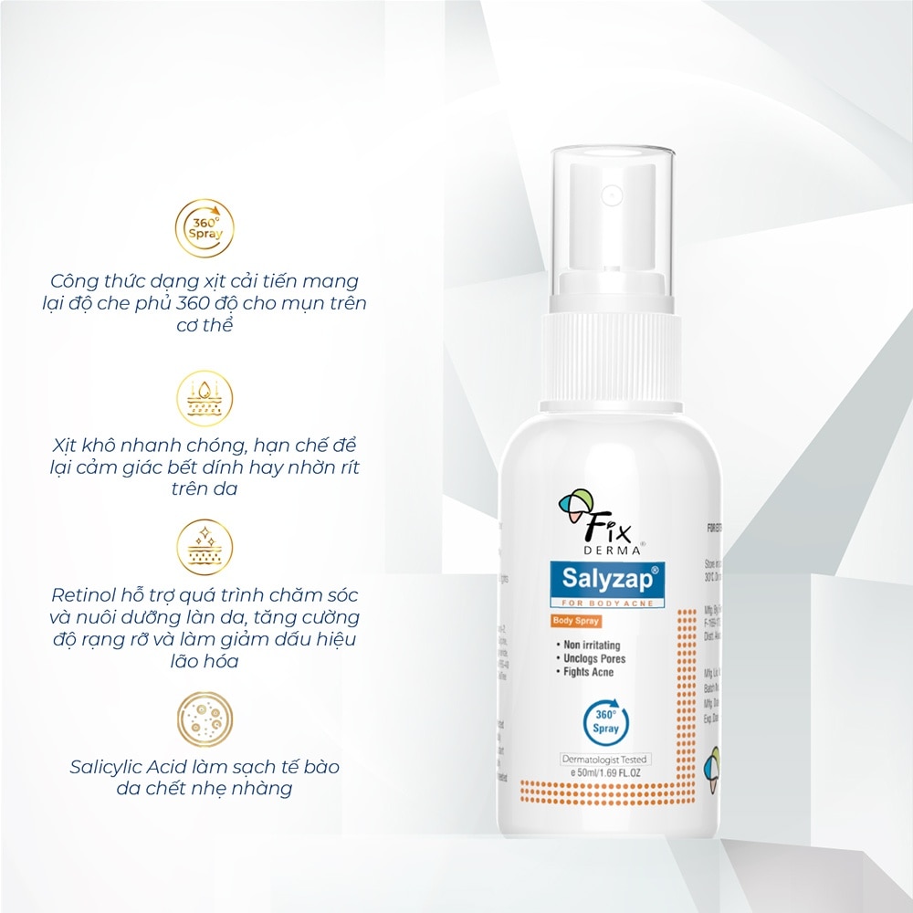 Fixderma Salyzap For Body Acne Body Spray 50ml