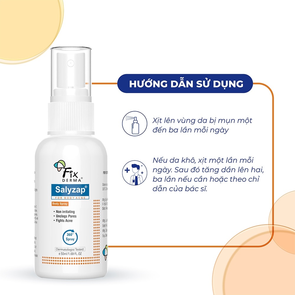 Fixderma Salyzap For Body Acne Body Spray 50ml