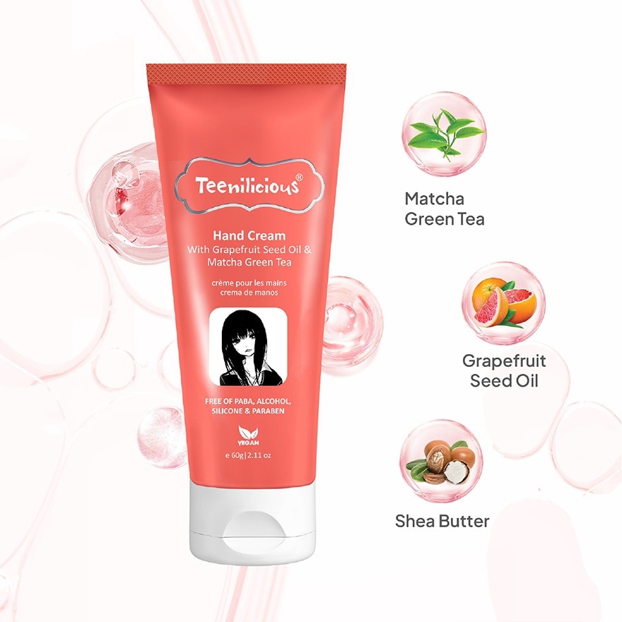 Teenilicious Hand Cream With Grapefruit Seed Oil & Matcha Green Tea 60g