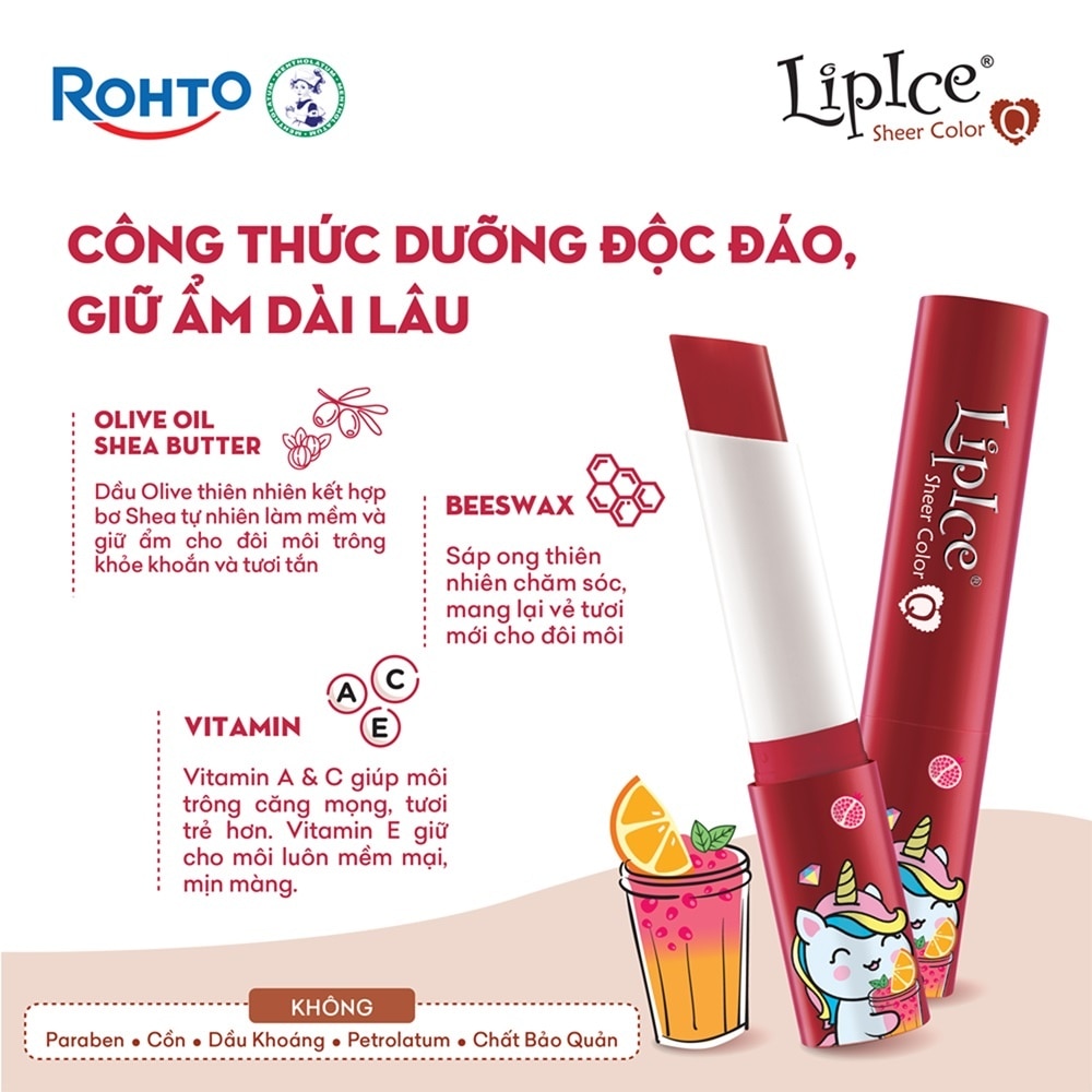 Son Dưỡng Có Màu Lipice Sheer Color Q 2.4g .#Fruity Tea Hương Trái Cây