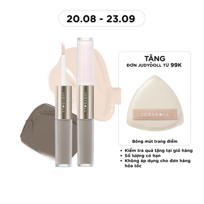 JUDYDOLL - Kem Tạo Khối & Bắt Sáng 2 Đầu Judydoll Liquid Highlighter & Contour Duo 4.8g .#01 Tông Lạnh image