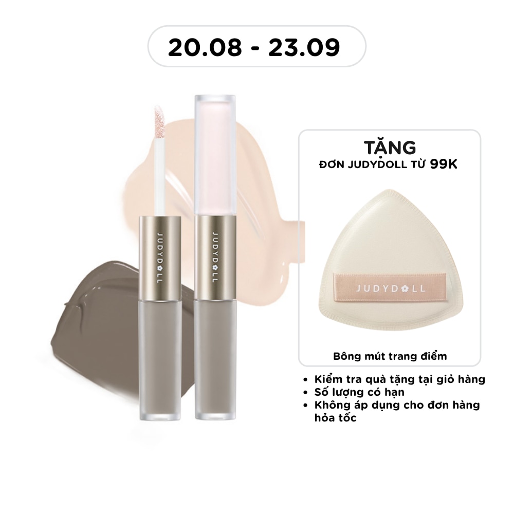 Kem Tạo Khối & Bắt Sáng 2 Đầu Judydoll Liquid Highlighter & Contour Duo 4.8g .#01 Tông Lạnh image