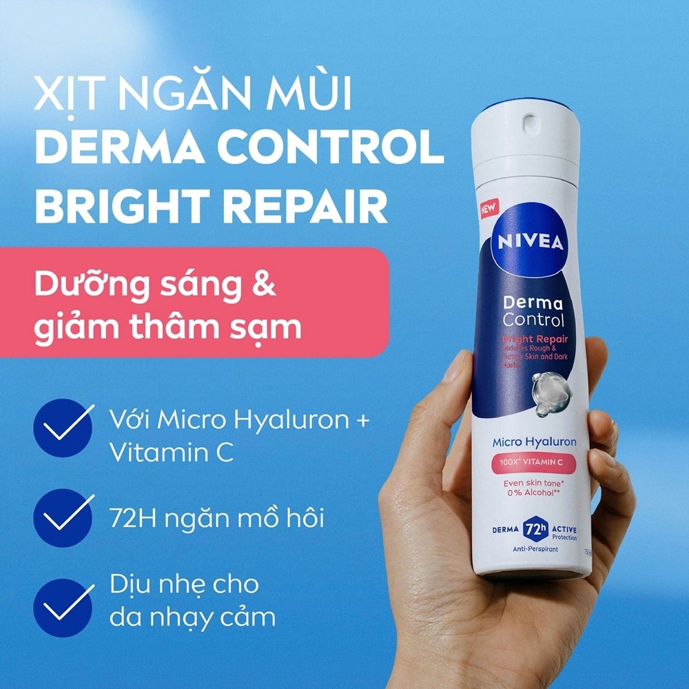 Xịt Ngăn Mùi Nivea Derma Brepair Dưỡng Sáng Đều Màu 50ml