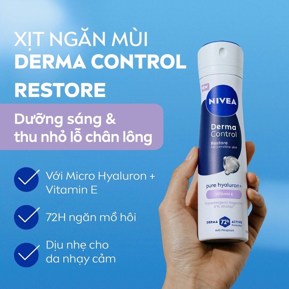 Xịt Ngăn Mùi Nivea Derma Restore Dưỡng Sáng Mềm Mịn 50ml