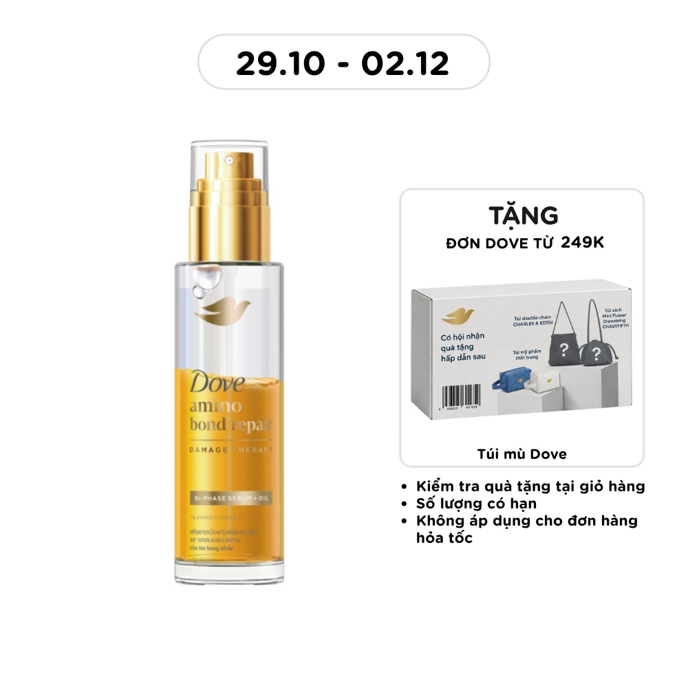 Serum Dưỡng Tóc Dove Amino Bond Repair Bi Phase Oil + Serum Phục Hồi Hư Tổn 77ml image