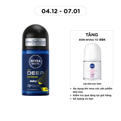 NIVEA Lăn Khử Mùi Nam Nivea Men Deep Extreme Hương Năng Động Tươi Mát 50ml