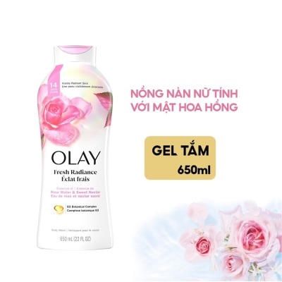 OLAY Fresh Outlast Notes Of Rose Water & Sweet Nectar Body Wash 650ml