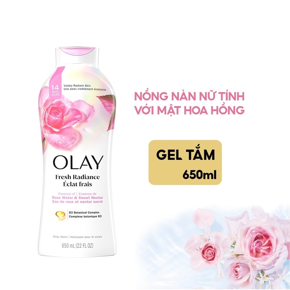 Fresh Outlast Notes Of Rose Water & Sweet Nectar Body Wash 650ml