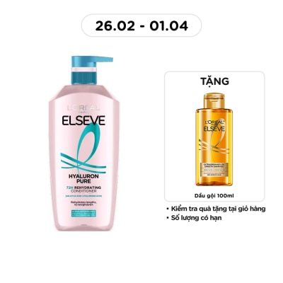 L'OREAL PARIS - Dầu Xả L'oreal Elseve Hyaluron Pure 72H Rehydrating Conditioner 375ml