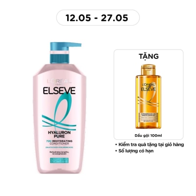 L'OREAL PARIS - Dầu Xả L'oreal Elseve Hyaluron Pure 72H Rehydrating Conditioner 375ml