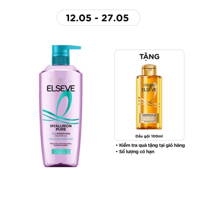 L'OREAL PARIS - Dầu Gội L'oreal Elseve Hyaluron Pure 72H Purifying Shampoo 620ml