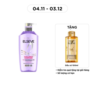 L'OREAL PARIS Dầu Xả L'oreal Elseve Hyaluron Moisture 72H Moisture Sealing Conditioner 375ml