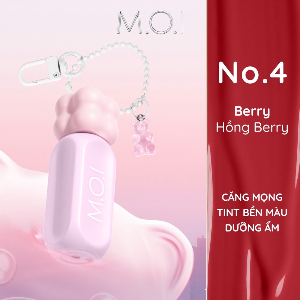 Son Kem Bóng M.O.I - Gummy Lip Tint 3g .#04 Berry - Hồng Berry