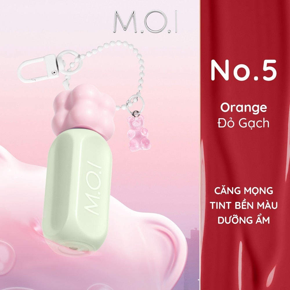 Son Kem Bóng M.O.I - Gummy Lip Tint 3g .#05 Orange - Đỏ Gạch