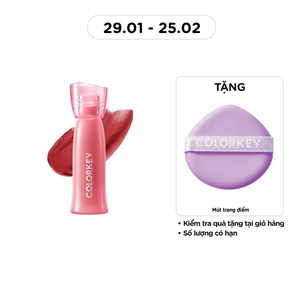 Son Bóng Colorkey Soft Matte Water Tint 2.5g .#O308 Đỏ Cam Đất