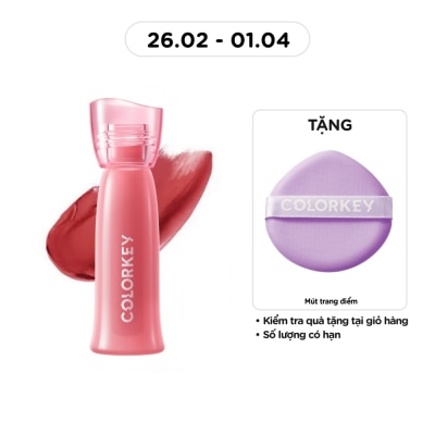 COLORKEY - Son Bóng Colorkey Soft Matte Water Tint 2.5g .#R300 Đỏ Hồng Đất