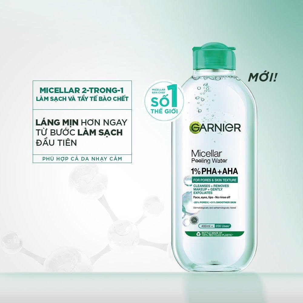 Nước Tẩy Trang Làm Sạch Tế Bào Da Chết Garnier Micellar Exfoliating Water 400ml