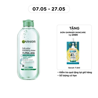 GARNIER - Nước Tẩy Trang Làm Sạch Tế Bào Da Chết Garnier Micellar Exfoliating Water 400ml