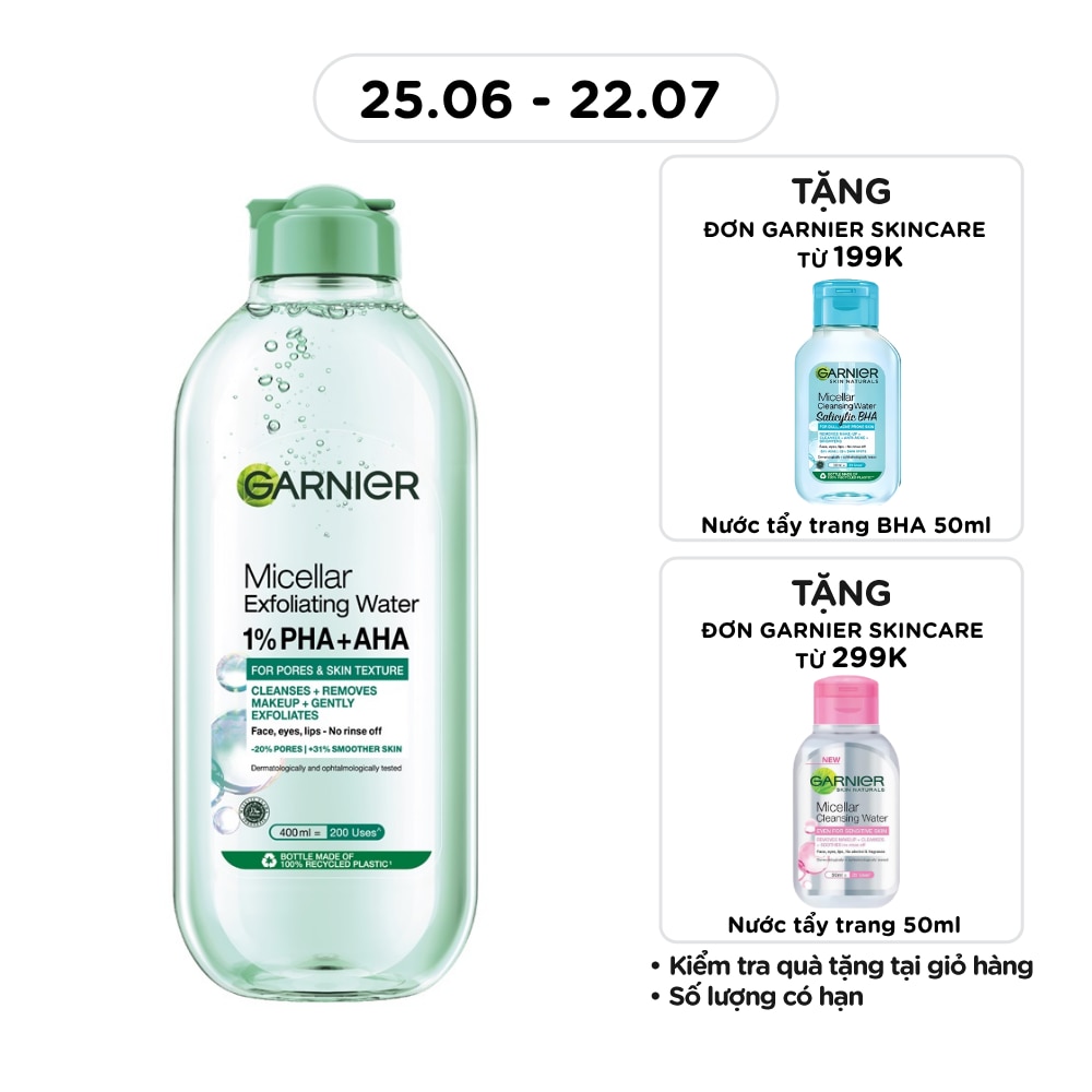 Nước Tẩy Trang Làm Sạch Tế Bào Da Chết Garnier Micellar Exfoliating Water 400ml