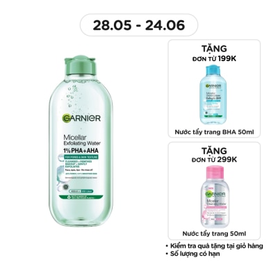 GARNIER - Nước Tẩy Trang Làm Sạch Tế Bào Da Chết Garnier Micellar Exfoliating Water 400ml