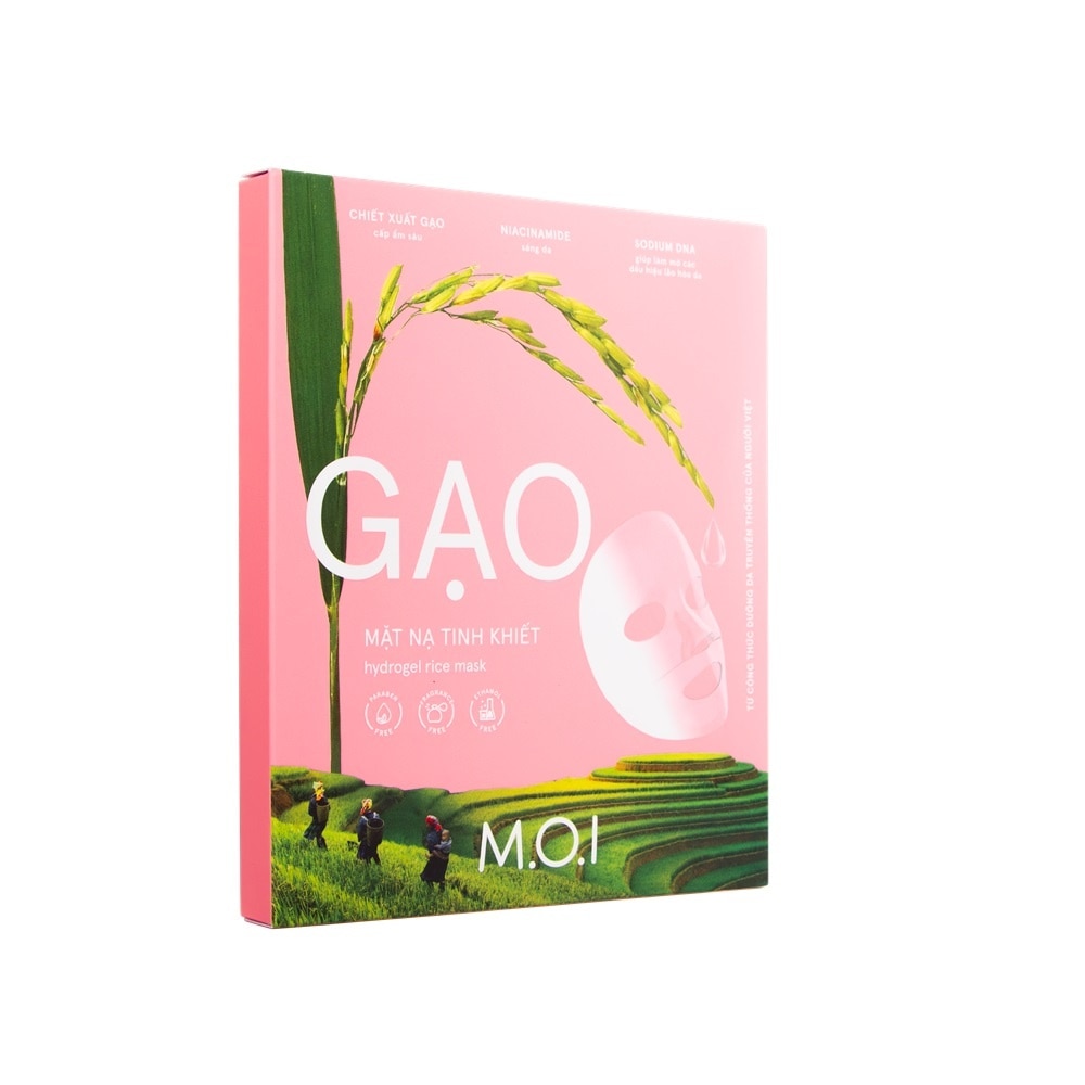 Mặt Nạ M.O.I - Hydrogel Rice Mask Gạo Tinh Khiết 32g x 3Pcs