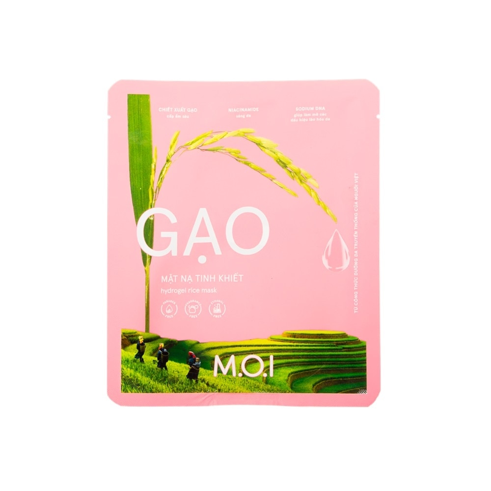 Mặt Nạ M.O.I - Hydrogel Rice Mask Gạo Tinh Khiết 32g x 3Pcs